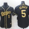 Men's Los Angeles Dodgers Corey Seager #5 Black Jersey