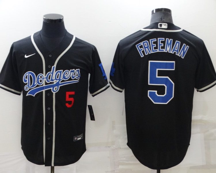 Men's Los Angeles Dodgers Freddie Freeman #5 Black Alternate Jersey