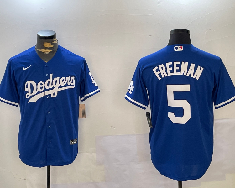 Men's Los Angeles Dodgers Freddie Freeman #5 Blue Baseball Jersey