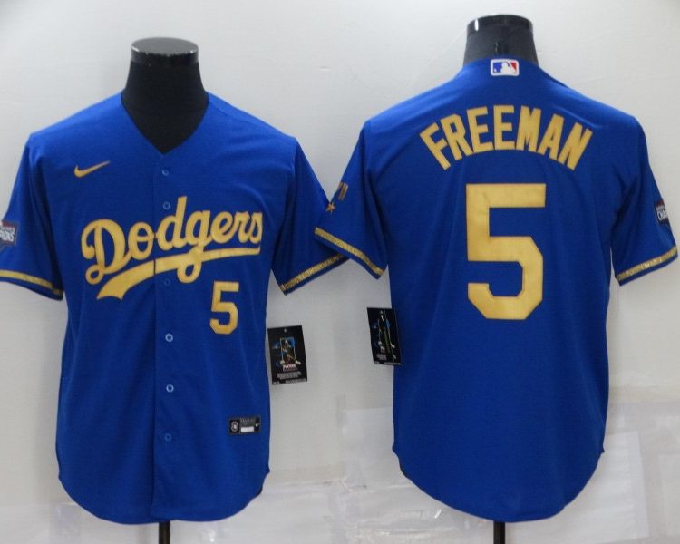 Men's Los Angeles Dodgers Freddie Freeman #5 Blue Jersey