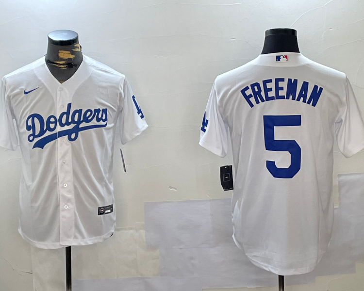 Men's Los Angeles Dodgers Freddie Freeman #5 White Baseball Jersey