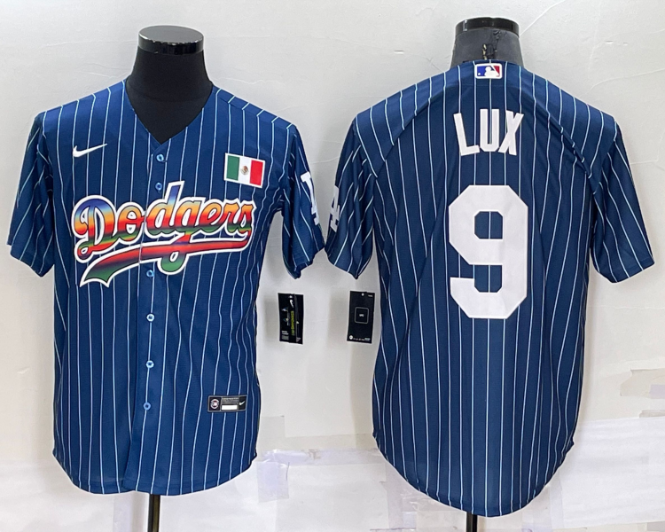 Men's Los Angeles Dodgers Gavin Lux #9 Blue Stitched Jersey