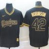 Men's Los Angeles Dodgers Jackie Robinson #42 Black Authentic Jersey
