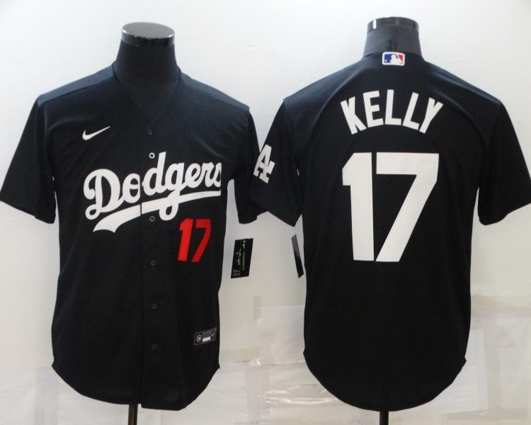 Men's Los Angeles Dodgers Joe Kelly #17 Black Stitched Jersey