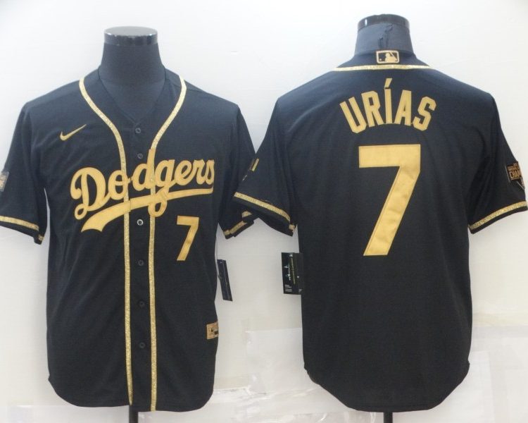 Men's Los Angeles Dodgers Julio Urias #7 Black Jersey