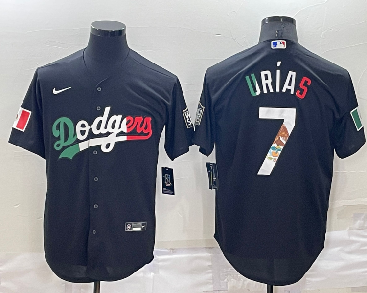 Men's Los Angeles Dodgers Julio Urias #7 Black Stitched Baseball Jersey