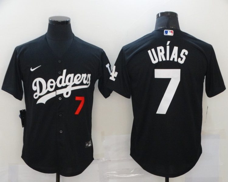Men's Los Angeles Dodgers Julio Urias #7 Black Stitched Jersey