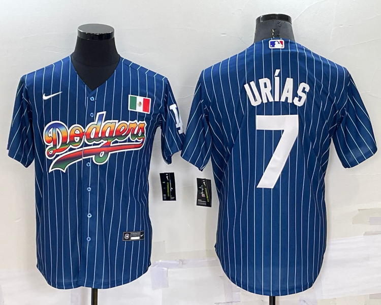 Men's Los Angeles Dodgers Julio Urias #7 Blue Stitched Jersey