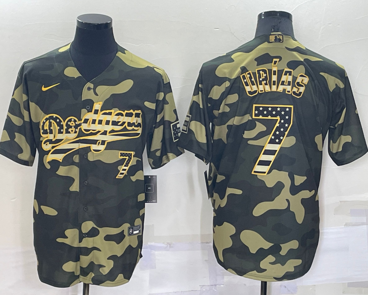 Men's Los Angeles Dodgers Julio Urias #7 Camouflage Baseball Jersey