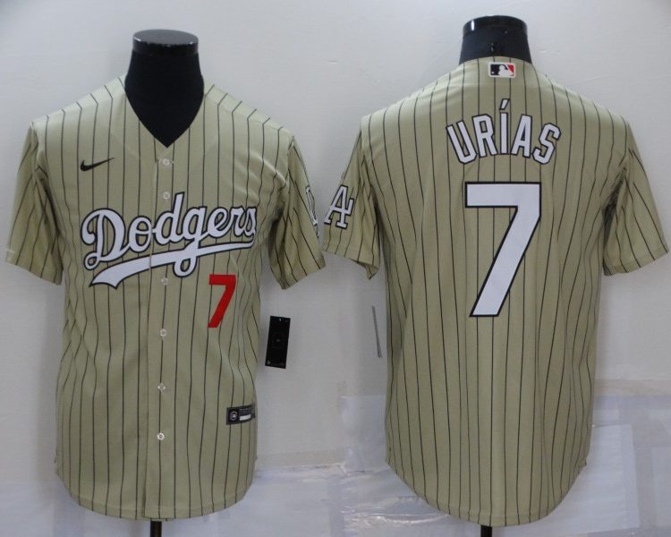 Men's Los Angeles Dodgers Julio Urias #7 Gold Baseball Jersey