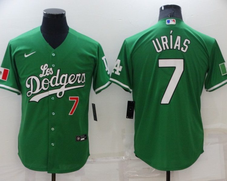 Men's Los Angeles Dodgers Julio Urias #7 Green Stitched Jersey