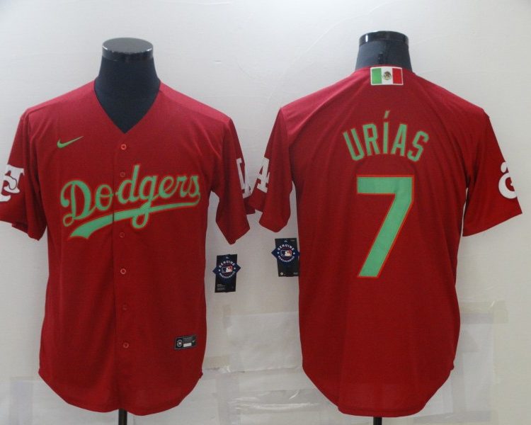 Men's Los Angeles Dodgers Julio Urias #7 Red Baseball Jersey