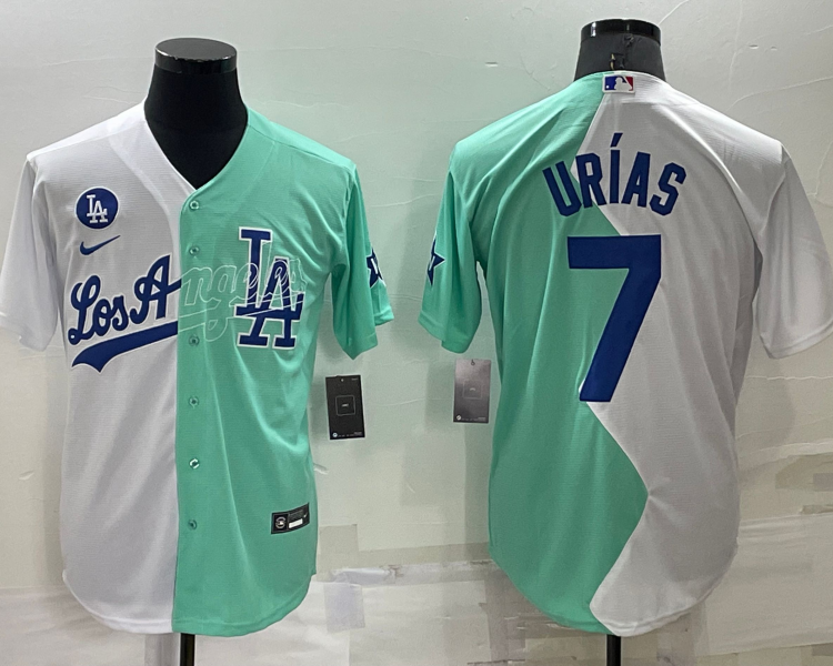 Men's Los Angeles Dodgers Julio Urias #7 White/Green Baseball Jersey