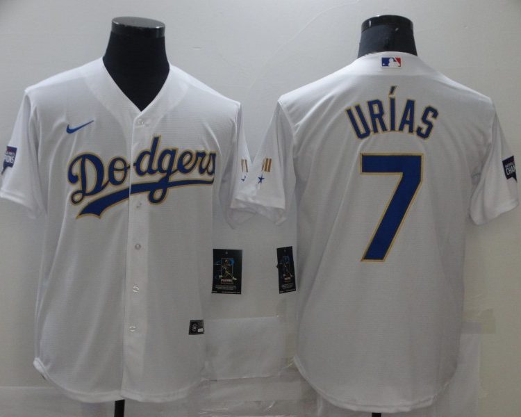 Men's Los Angeles Dodgers Julio Urias #7 White Stitched Jersey
