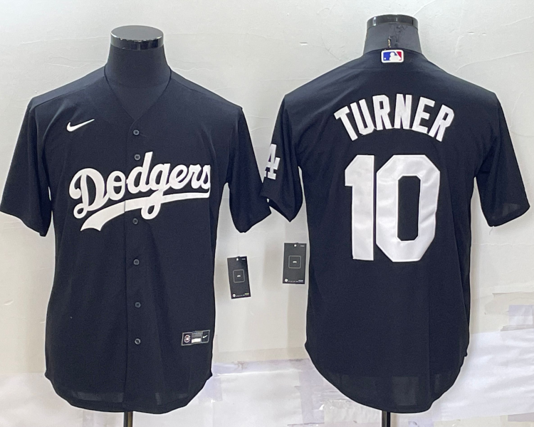 Men's Los Angeles Dodgers Justin Turner #10 Black Baseball Jersey