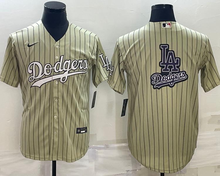 Men's Los Angeles Dodgers khaki Baseball Jersey