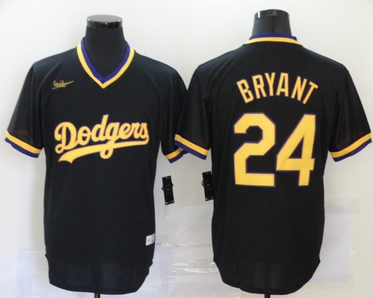 Men's Los Angeles Dodgers Kobe Bryant #24 Black Stitched Jersey