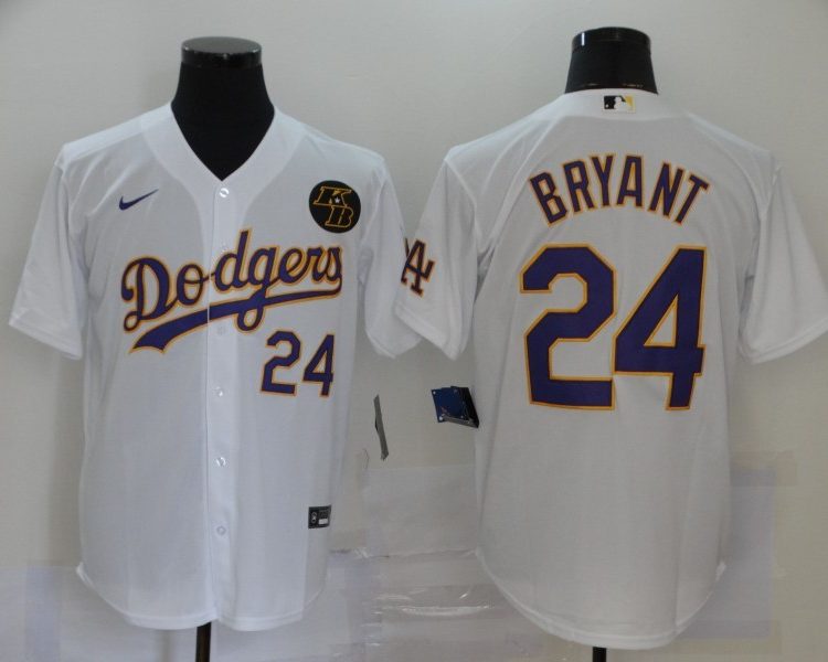 Men's Los Angeles Dodgers Kobe Bryant #24 White Jersey