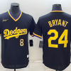 Men's Los Angeles Dodgers Kobe Bryant #8/24 Black Alternate Team Jersey