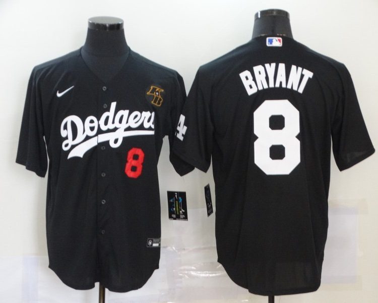 Men's Los Angeles Dodgers Kobe Bryant #8 Black Baseball Jersey