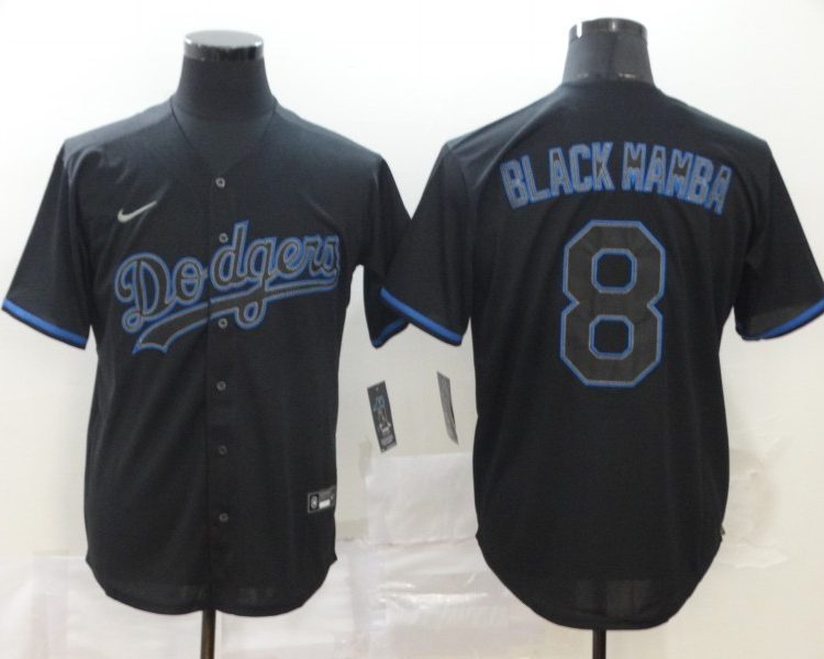 Men's Los Angeles Dodgers Kobe Bryant #8 Black Mamba Jersey