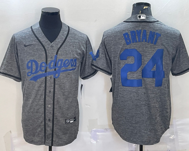 Men's Los Angeles Dodgers Kobe Bryant Gray Baseball Jersey