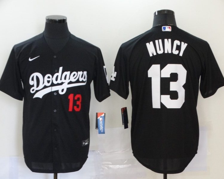 Men's Los Angeles Dodgers Max Muncy #13 Black Stitched Jersey