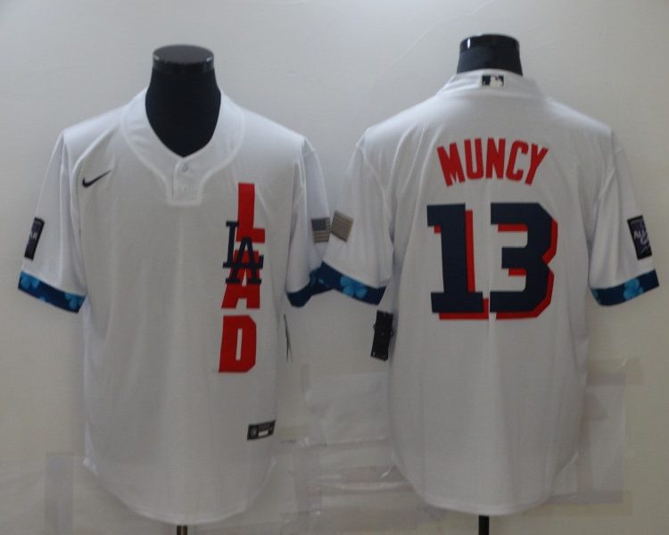 Men's Los Angeles Dodgers Max Muncy #13 White All Star Jersey