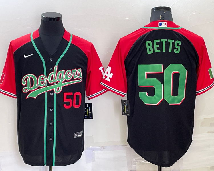 Men's Los Angeles Dodgers Mookie Betts #50 Black Alternate Jersey