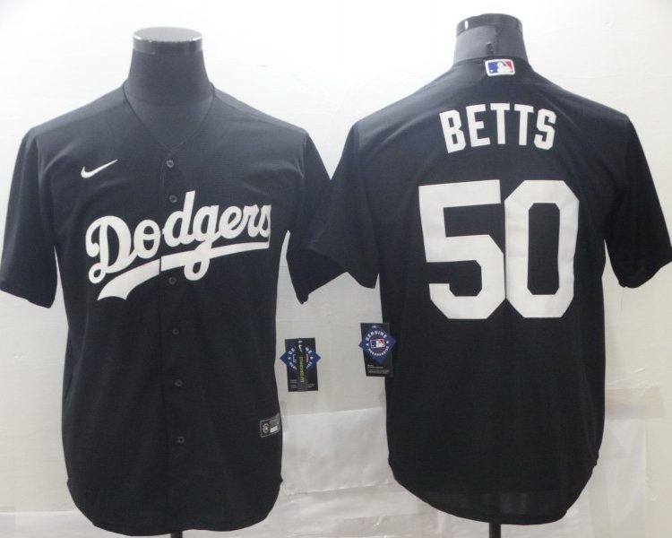 Men's Los Angeles Dodgers Mookie Betts #50 Black Baseball Jersey