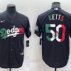 Men's Los Angeles Dodgers Mookie Betts #50 Black Stitched Baseball Jersey