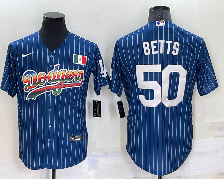 Men's Los Angeles Dodgers Mookie Betts #50 Blue Alternate Jersey