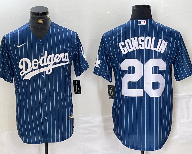 Men's Los Angeles Dodgers Tony Gonsolin #26 Blue Baseball Jersey