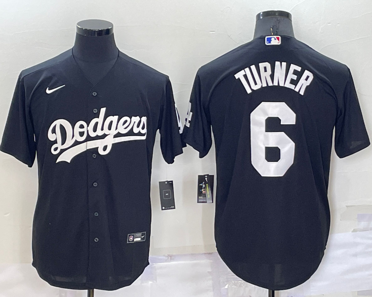 Men's Los Angeles Dodgers Trea Turner #6 Black Baseball Jersey