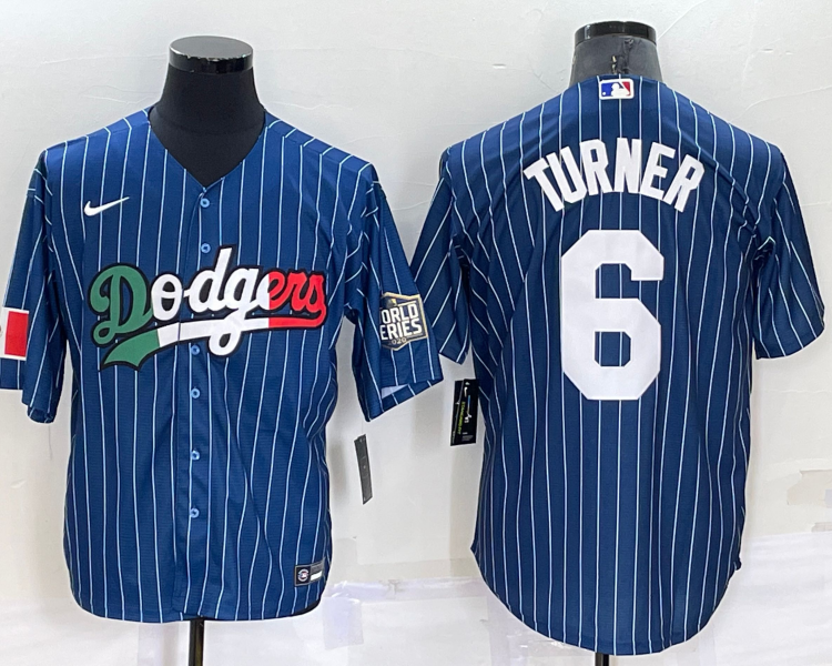 Men's Los Angeles Dodgers Trea Turner #6 Blue Alternate Jersey