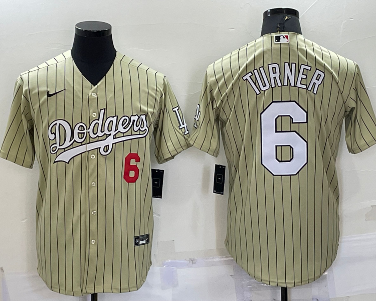 Men's Los Angeles Dodgers Trea Turner #6 Gold Baseball Jersey