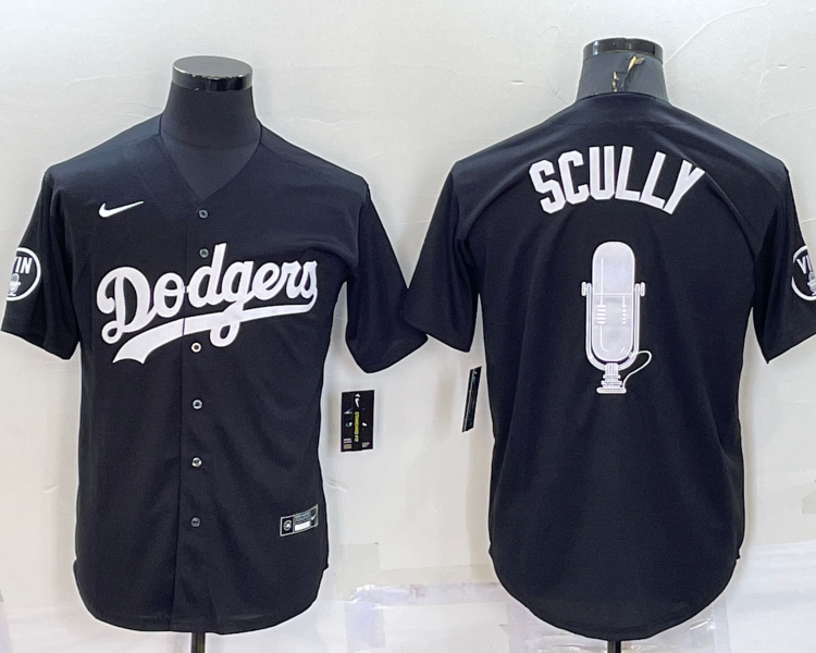 Men's Los Angeles Dodgers Vince Scully Black Baseball Jersey
