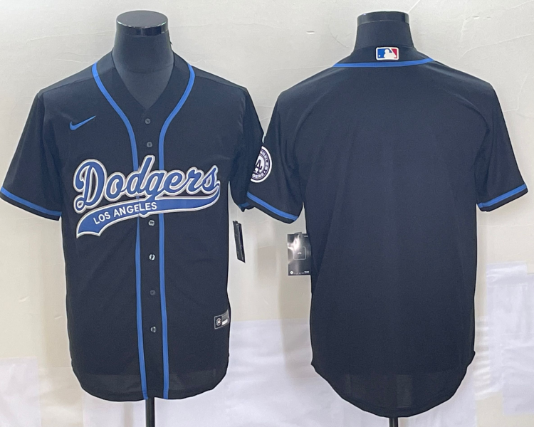 Men's Los Angeles Dodgers Black Blank Jersey Joint Edition