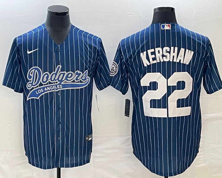 Men's Los Angeles Dodgers Clayton Kershaw #22 Blue Jersey Joint Edition