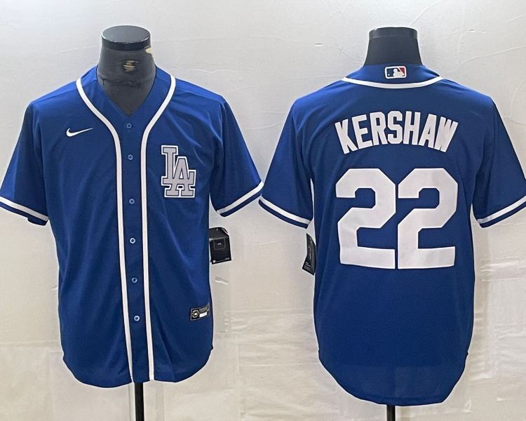 Men's Los Angeles Dodgers Clayton Kershaw #22 Blue Limited Jersey