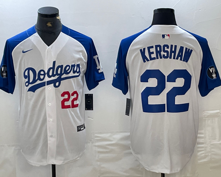 Men's Los Angeles Dodgers Clayton Kershaw #22 White Limited Jersey