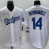 Men's Los Angeles Dodgers Enrique Hernandez #14 White Jersey