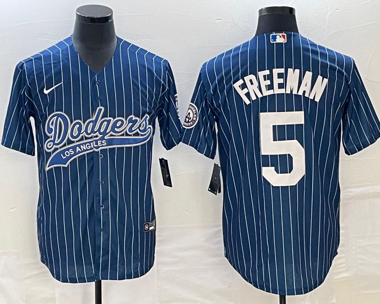 Men's Los Angeles Dodgers Freddie Freeman #5 Blue Jersey Joint Edition