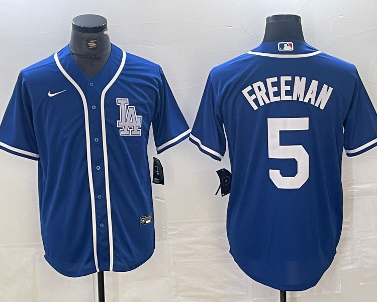 Men's Los Angeles Dodgers Freddie Freeman #5 Blue Limited Jersey