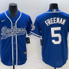 Men's Los Angeles Dodgers Freddie Freeman #5 Royal Jersey Joint Edition