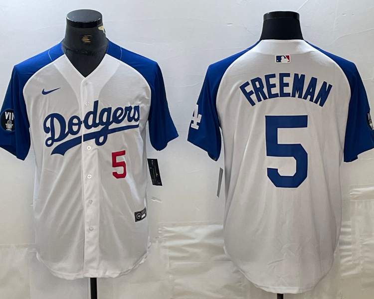 Men's Los Angeles Dodgers Freddie Freeman #5 White Limited Jersey