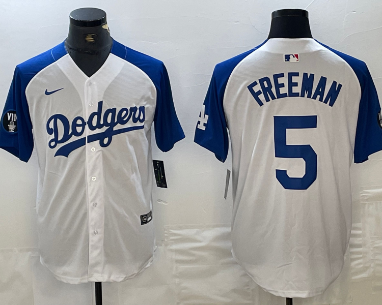 Men's Los Angeles Dodgers Freddie Freeman #5 White Limited Jersey