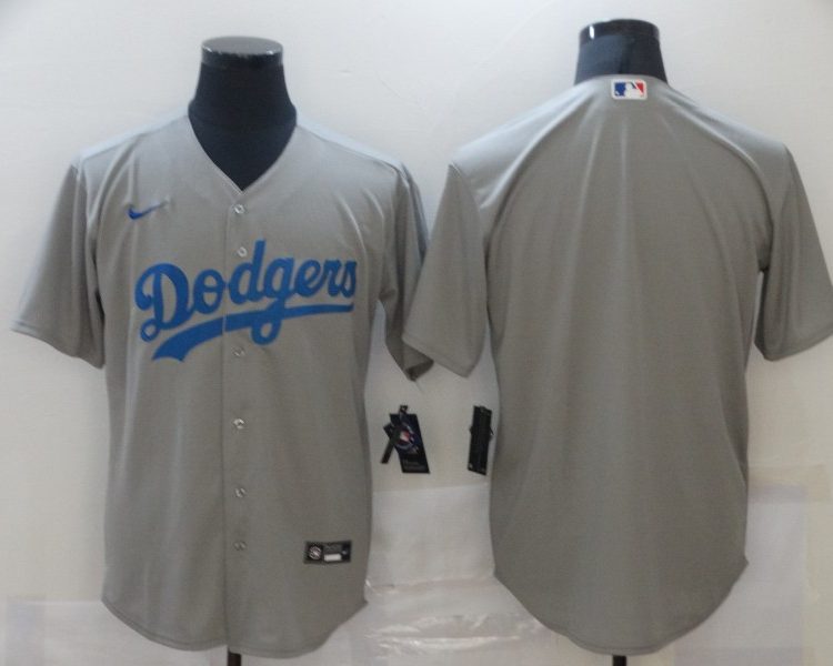 Men's Los Angeles Dodgers Gray Blank Jersey