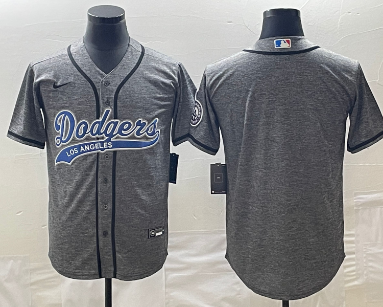 Men's Los Angeles Dodgers Gray Joint Edition Blank Jersey