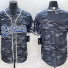Men's Los Angeles Dodgers Grey Camouflage Blank Jersey Joint Edition